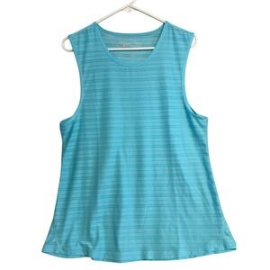 Zyia Active Havana Tank Top XL Light Blue Perforated Mesh Athletic Sleeveless